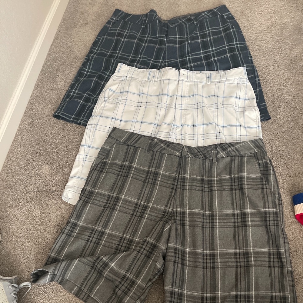Three pairs O’Neill plaid shorts